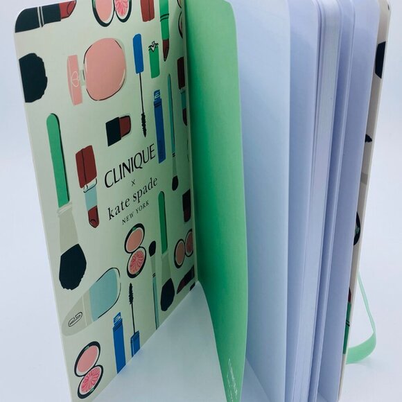 Clinique x Kate Spade Beauty Notebook,Limited Edition Softcover,Green White-NEW - Picture 4 of 8